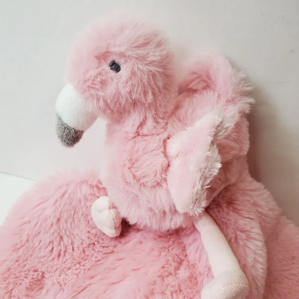 Cloud Island Lovey Plush Pink Flamingo Soft Security Baby Blanket Satin Trim 13